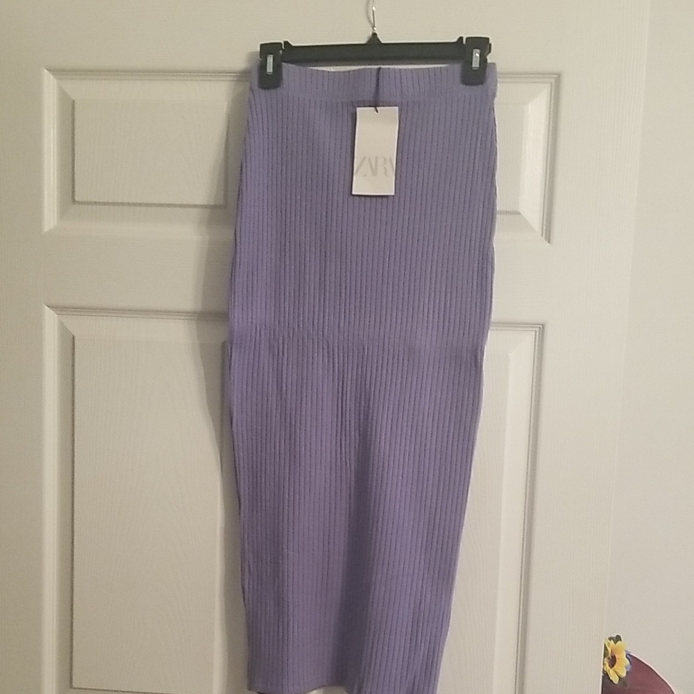 Zara Lavender Ribbed Pencil Skirt,size M